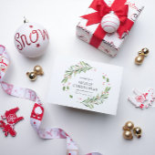 Groene en Rode Waterverf Vrolijke Kerstmis Kaart