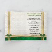 Groene en roomkleurige trouwuitnodiging (Binnen)