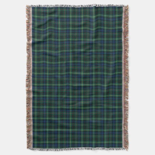 Groene en Royal Blue Stewart Clan Hunting Plaid Deken (Voorkant Verticaal)