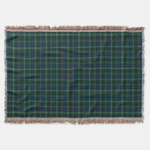 Groene en Royal Blue Stewart Clan Hunting Plaid Deken (Voorkant)