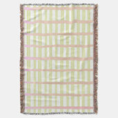 Groene en roze aquarelstrepen op wit deken (Voorkant Verticaal)