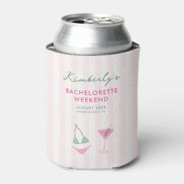 Groene en Roze Bikinibikini Martinis Meidenavakant Blikjeskoeler