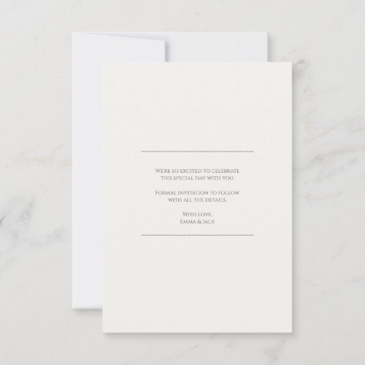 Groene en roze bloemenzachte bruiloft save the dat save the date (Achterkant)