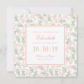 Groene en roze botanische Waterverf - Bridesmaid Kaart (Voorkant)