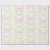 Groene en Roze Bow Coquette Esthetische Coquette B Cadeaupapier (Vlak)