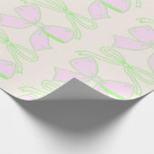 Groene en Roze Bow Coquette Esthetische Coquette B Cadeaupapier (Hoek)
