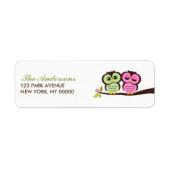 Groene en Roze bruiloft Etiket (Voorkant)