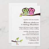 Groene en Roze bruiloft Kaart (Voorkant / Achterkant)