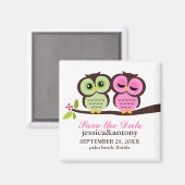 Groene en Roze bruiloft Magneet (Voorkant / Achterkant)