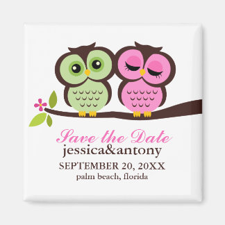 Groene en Roze bruiloft Magneet