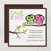 Groene en Roze bruiloft Save The Date (Voorkant / Achterkant)