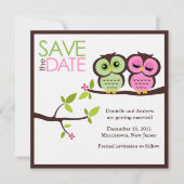 Groene en Roze bruiloft Save The Date (Voorkant)