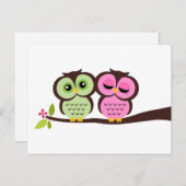 Groene en Roze bruiloft Uitnodiging Briefkaart (Voorkant / Achterkant)