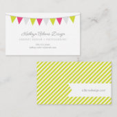 Groene en Roze Bunting Banner Visitekaartje (Voorkant / Achterkant)