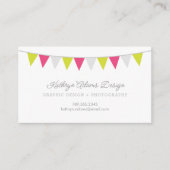 Groene en Roze Bunting Banner Visitekaartje (Voorkant)