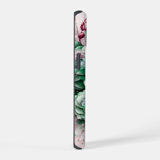 Groene en Roze Cactus Succulent iPhone 15 Case (Rechterkant)