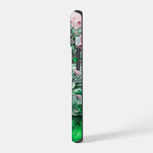 Groene en Roze Cactus Succulent iPhone 15 Case (Linkerkant)