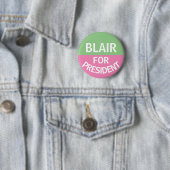 Groene en Roze Campagneknop Ronde Button 5,7 Cm (In situ)