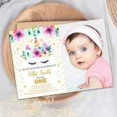 Groene en Roze Eenhoorn Verjaardag Uitnodiging met