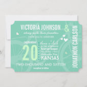 Groene en roze  fiets Typografie Weddenschap Kaart (Voorkant)