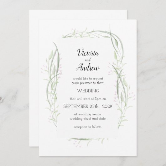 Groene en roze fijne finale bruiningen kaart (Voorkant / Achterkant)