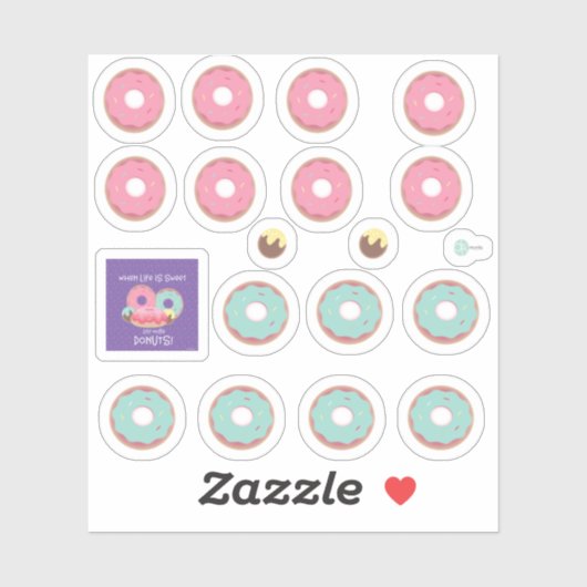Groene en Roze Gebakken Donut Planner Stickers (Vel)