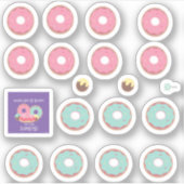 Groene en Roze Gebakken Donut Planner Stickers (Voorkant)