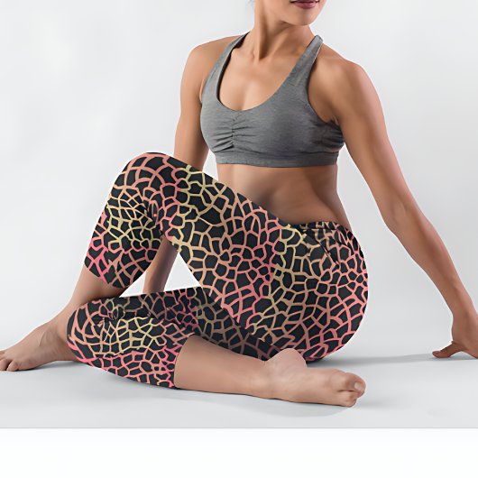 Groene en roze Giraffe Safari Print Leggings