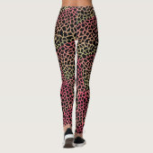 Groene en roze Giraffe Safari Print Leggings (Achterkant)