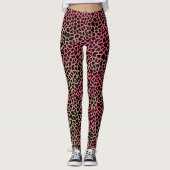 Groene en roze Giraffe Safari Print Leggings (Voorkant)