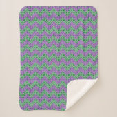 Groene en roze Glitter Chevron Sherpa Deken (Voorkant)