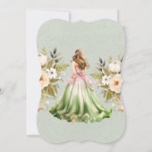Groene en roze jurk Quinceanera verjaardagsfeestje Kaart (Achterkant)