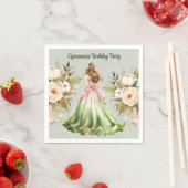 Groene en roze jurk Quinceanera verjaardagsfeestje Servet (Insitu)