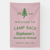 Groene en Roze Kamp Bach Meisjesweekend Spandoek (Verticaal)