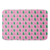 Groene en roze kerstbomen badmat (Voorkant)