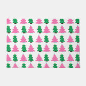 Groene en roze kerstbomen deurmat (Voorkant)