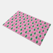 Groene en roze kerstbomen deurmat (Schuin)