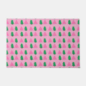 Groene en roze kerstbomen deurmat (Voorkant)