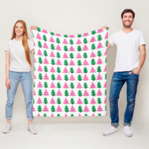 Groene en roze kerstbomen