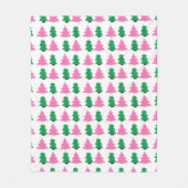 Groene en roze kerstbomen fleece deken (Voorkant)