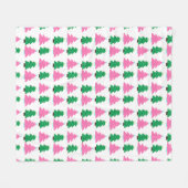 Groene en roze kerstbomen fleece deken (Voorkant (Horizontaal))