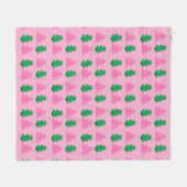 Groene en roze kerstbomen fleece deken (Voorkant (Horizontaal))