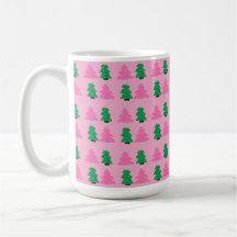 Groene en roze kerstbomen