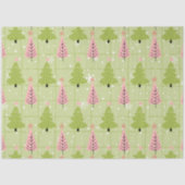 Groene en roze kerstbomen sterren kerst tissuepapier (Voorkant)