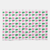 Groene en roze kerstbomen theedoek (Horizontaal)