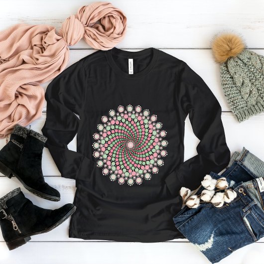 Groene en Roze Mandala T-shirt