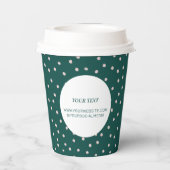 Groene en roze minimale zakelijke Logo Papieren Bekers (Achterkant)