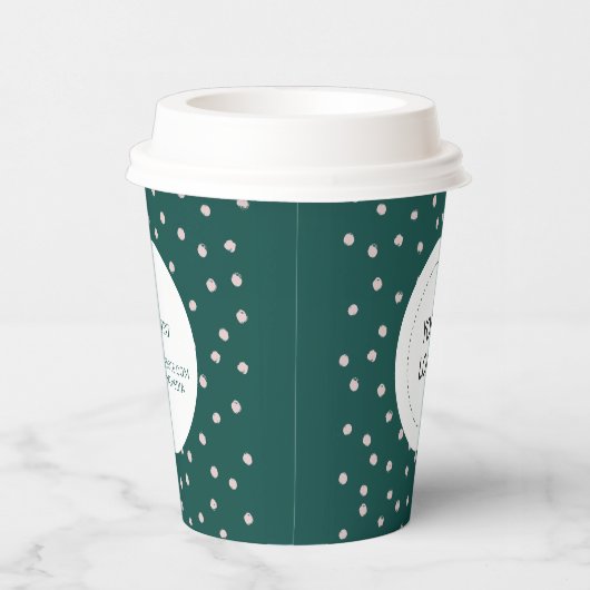 Groene en roze minimale zakelijke Logo Papieren Bekers (Rechts)