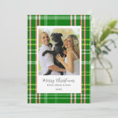 Groene en roze moderne Stippen Gepersonaliseerd Ke Feestdagenkaart (Staand voorkant)