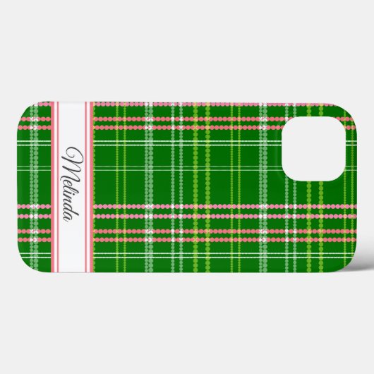 Groene en Roze Moderne Stippen Gepersonaliseerd Na Case-Mate iPhone Case (Achterkant (horizontaal))